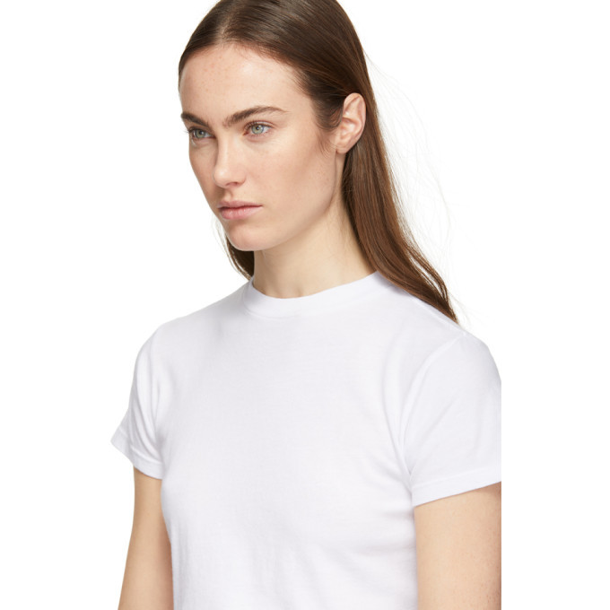 Agolde White Cropped Baby T Shirt AGOLDE