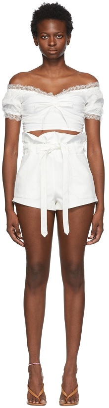 Photo: Wandering White Canvas Belted Shorts