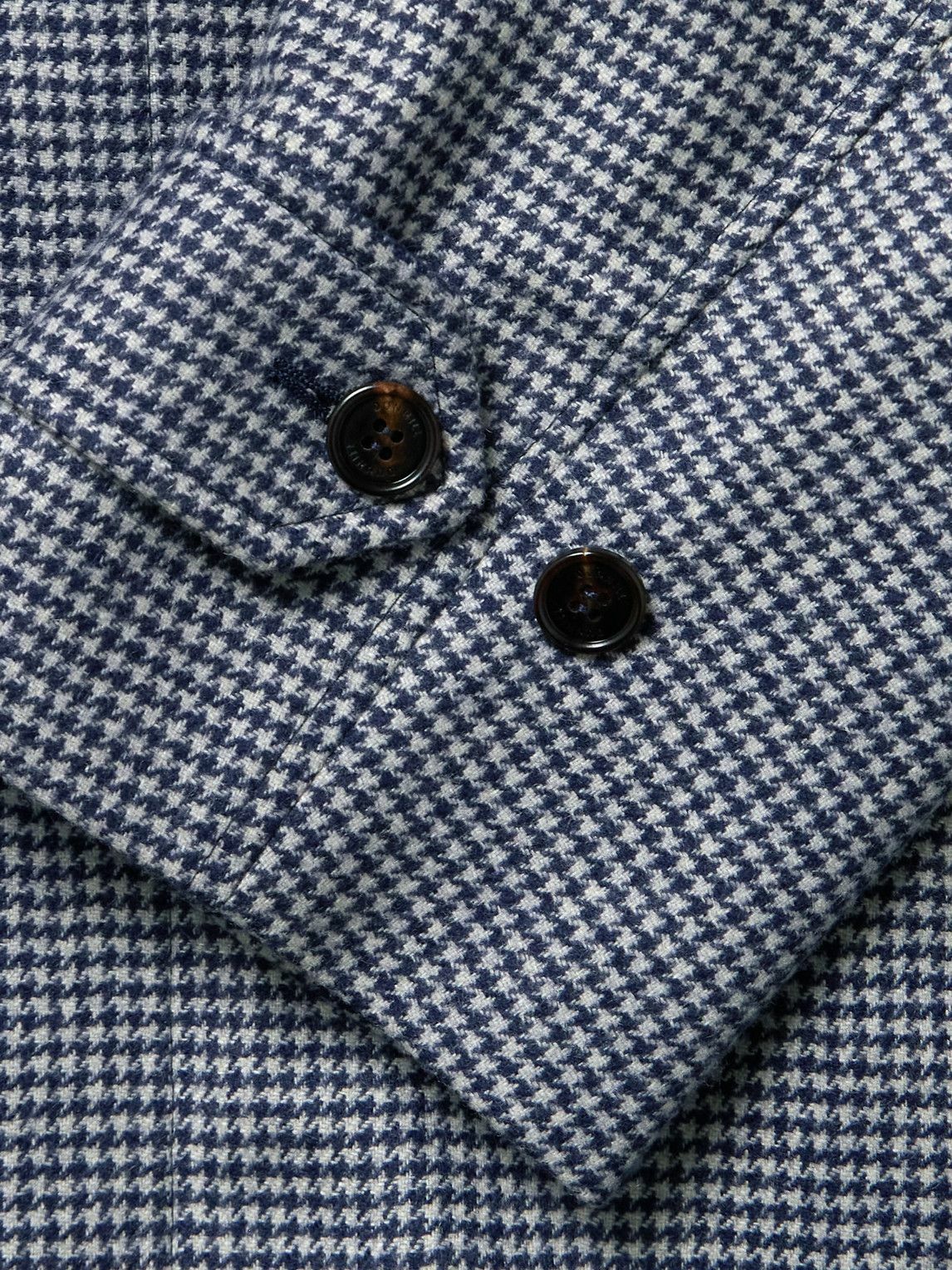 Dunhill - Belted Houndstooth Cashmere Coat - Blue