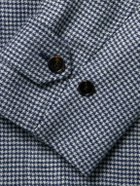 Dunhill - Belted Houndstooth Cashmere Coat - Blue