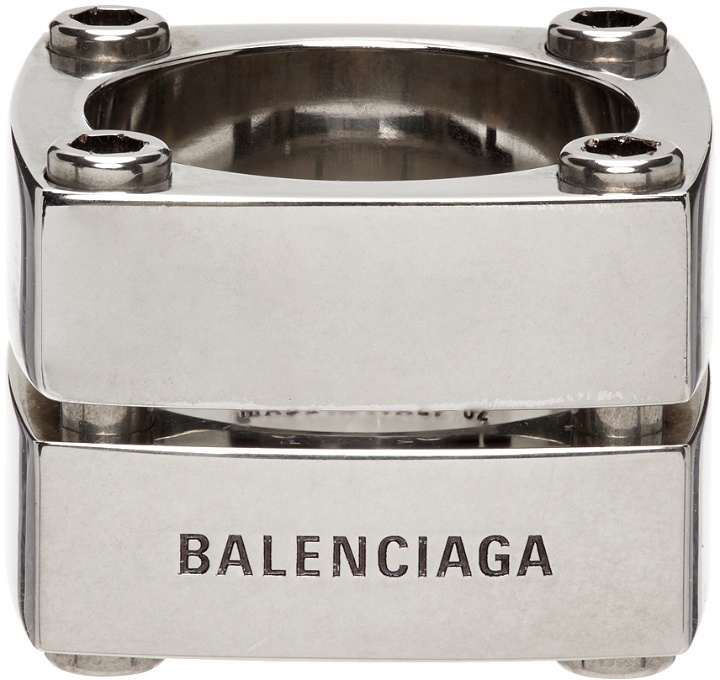 Photo: Balenciaga Silver Gear Plate Ring