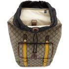 Gucci Beige and Brown GG Supreme Flap Backpack