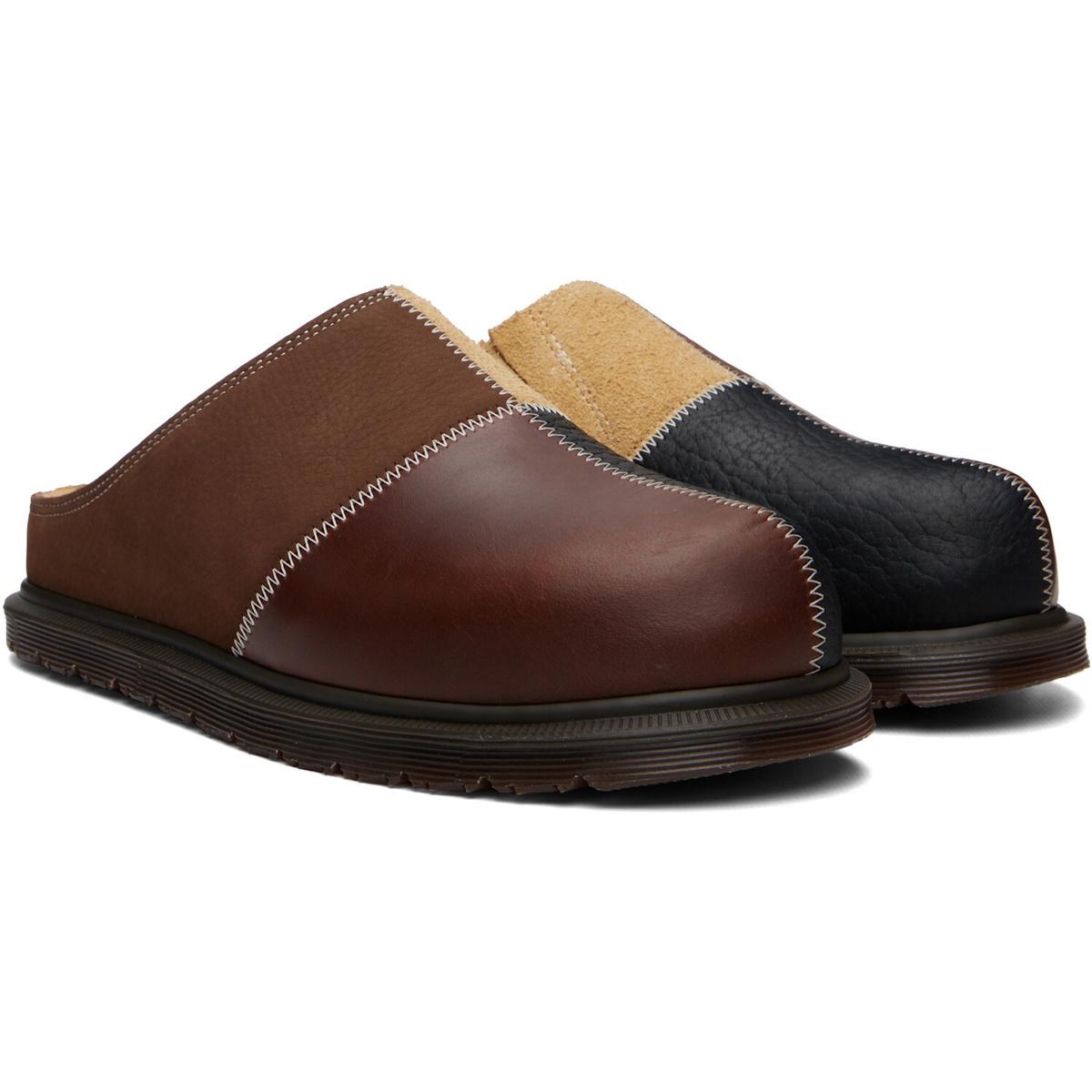 Dr. Martens Brown & Black San Patchwork Loafers