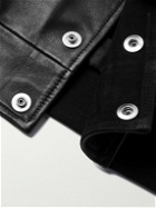 Theory - Varsity Suede-Trimmed Leather Bomber Jacket - Black