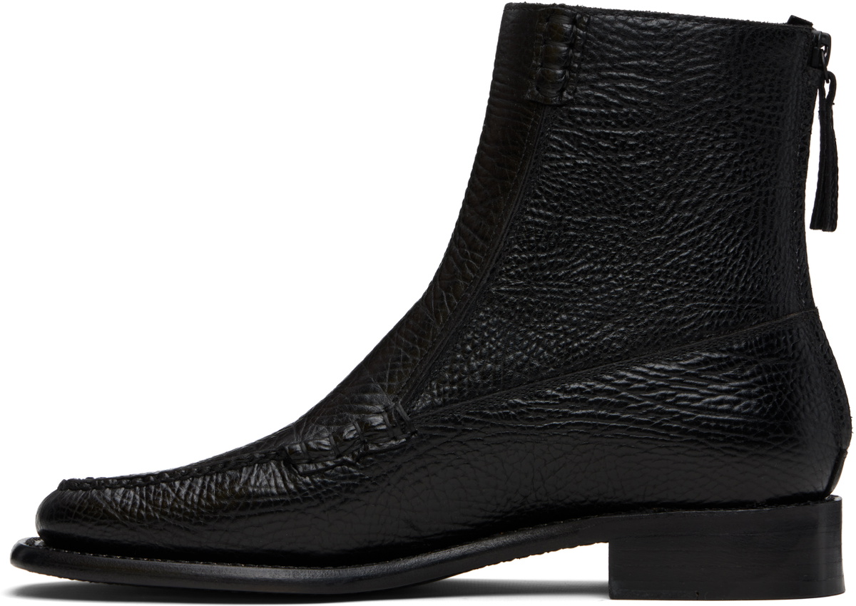 HEREU Black Quadra Grainy Boots