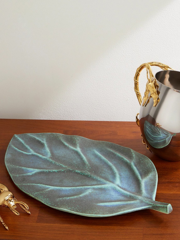 Photo: L'Objet - Cenote Leaf Large Porcelain Platter