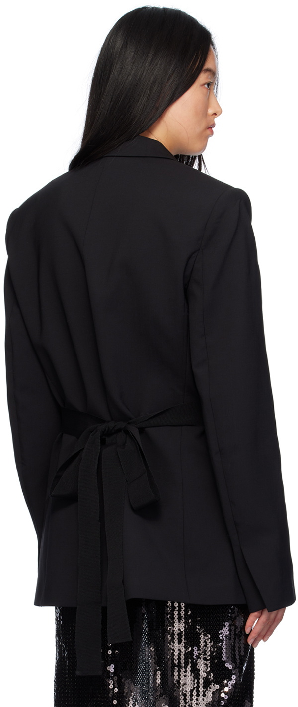 Nensi Dojaka Black Peaked Lapel Blazer