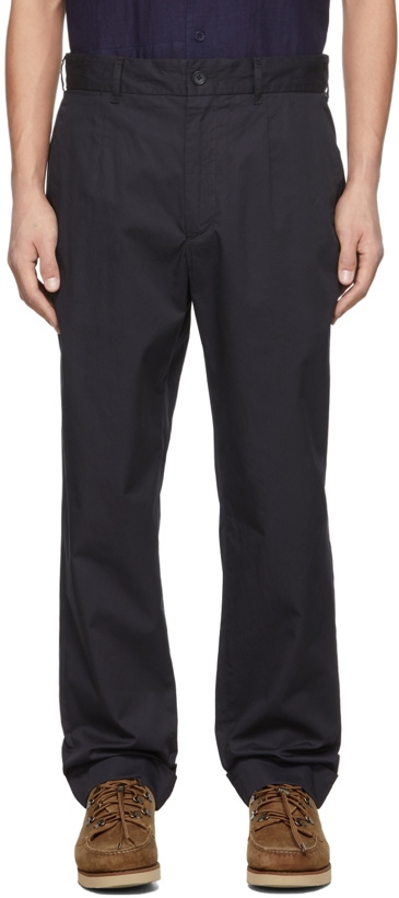 Photo: Engineered Garments Black Cotton Twill Andover Trousers