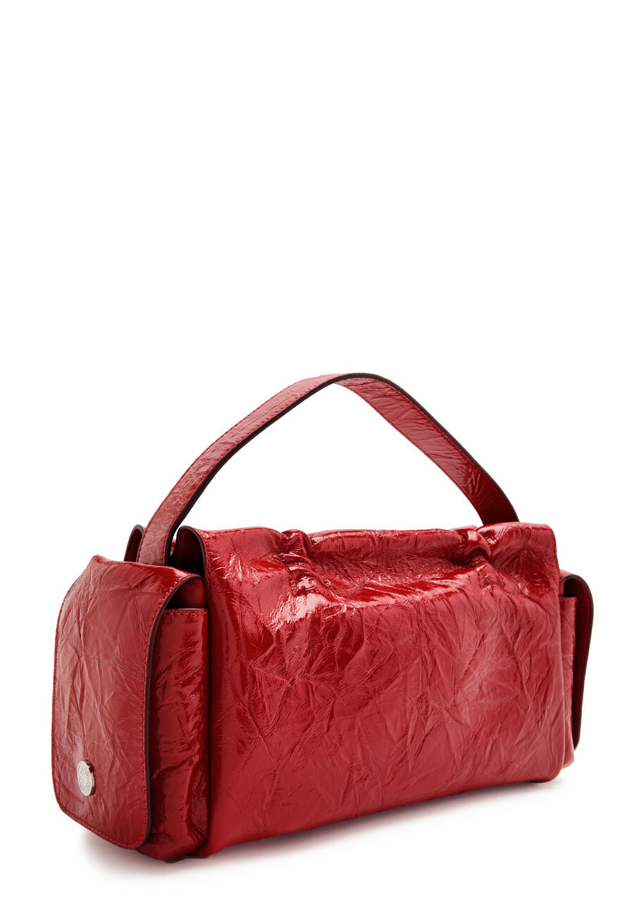 Acne Studios Crinkled Patent Leather top Handle bag - Red