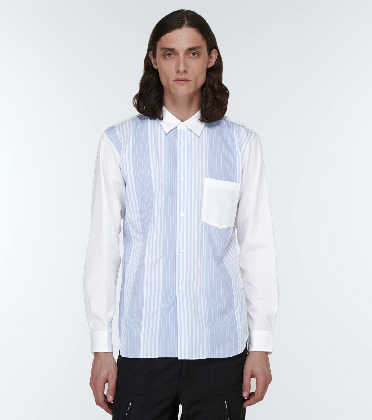 Comme des Garcons Homme Deux - Striped cotton poplin shirt Comme des ...