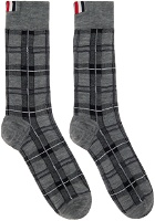 Thom Browne Gray Tartan Socks