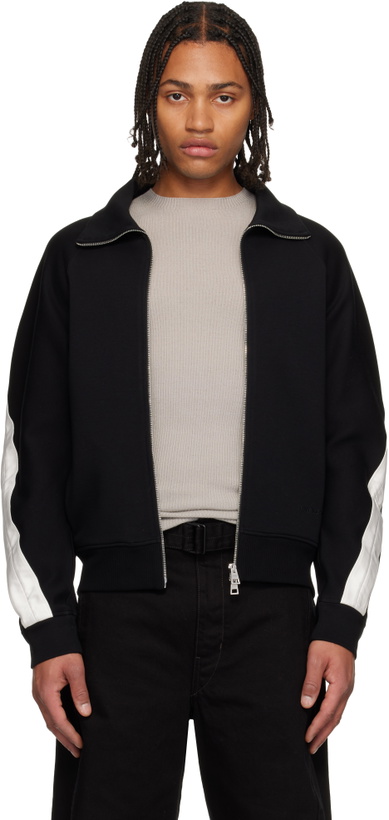 Photo: Givenchy Black Zipped Open Seam Contrast Sweatshirt