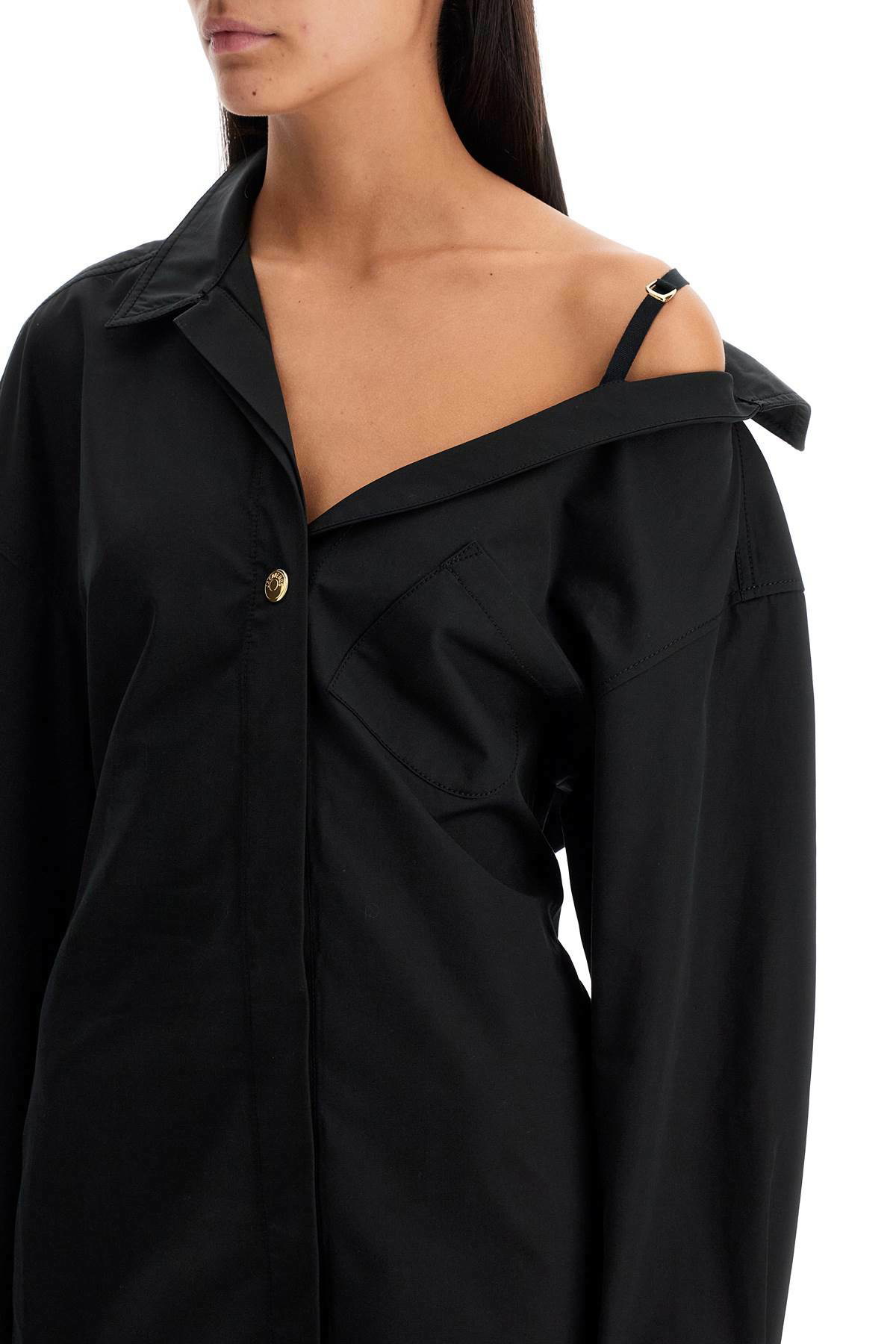 JACQUEMUS 'la mini robe chemise' shirt dress Black Jacquemus