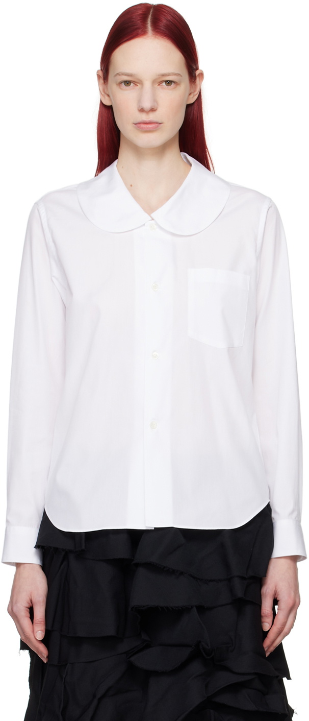 Black Comme des Garçons White Peter Pan Shirt