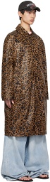 VETEMENTS Tan Leopard Coat