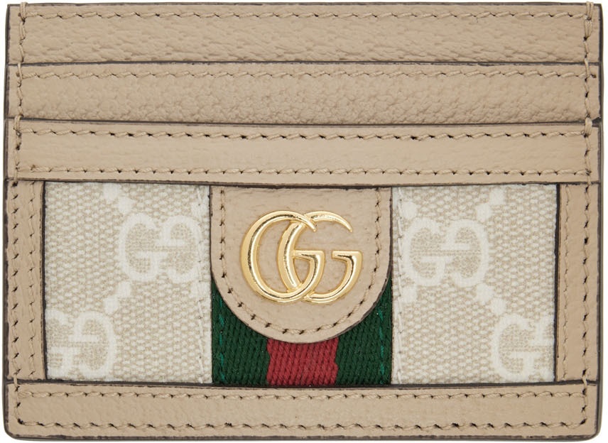 Gucci Beige Ophidia GG Card Holder Gucci