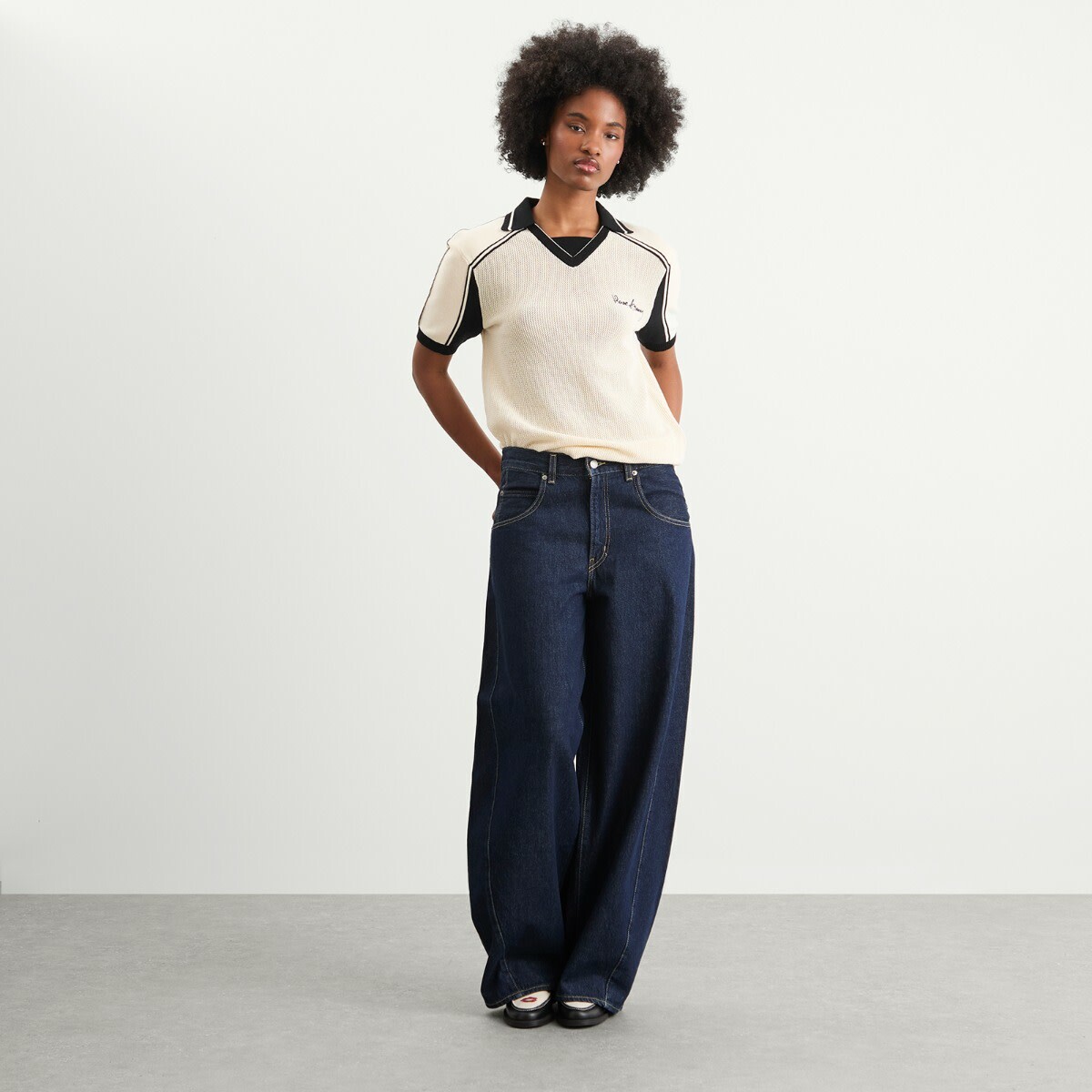 House Of Sunny Women's Keepers Knit Polo in Oat