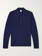 Eleventy - Cotton and Cashmere-Blend Polo Shirt - Blue