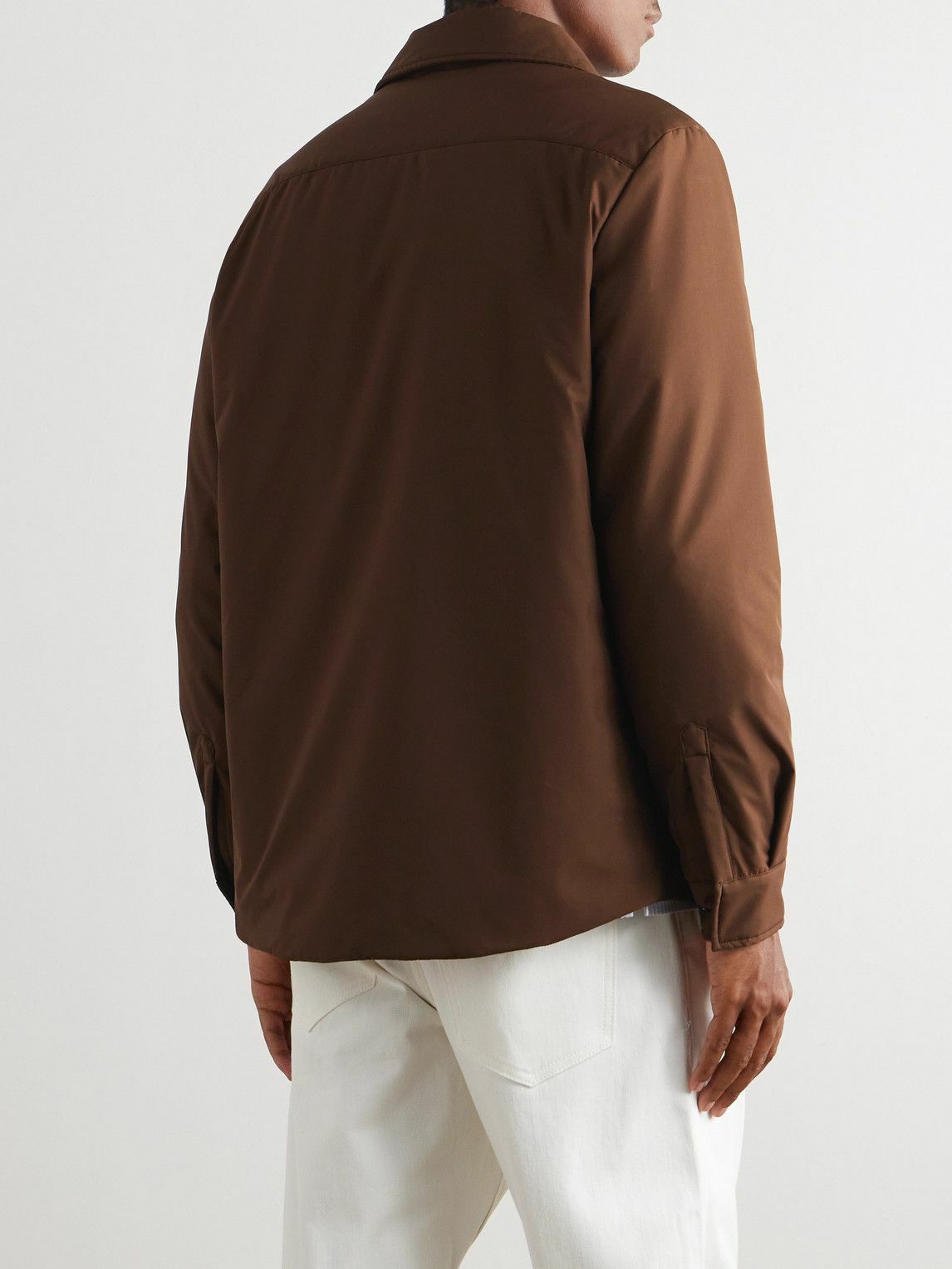 UMIT BENAN B - Padded Silk Shirt Jacket - Brown