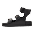 Vivienne Westwood Black Leather Alex 3-Strap Sandals