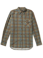 Beams Plus - Guide Faux Suede-Trimmed Checked Cotton-Flannel Shirt - Brown