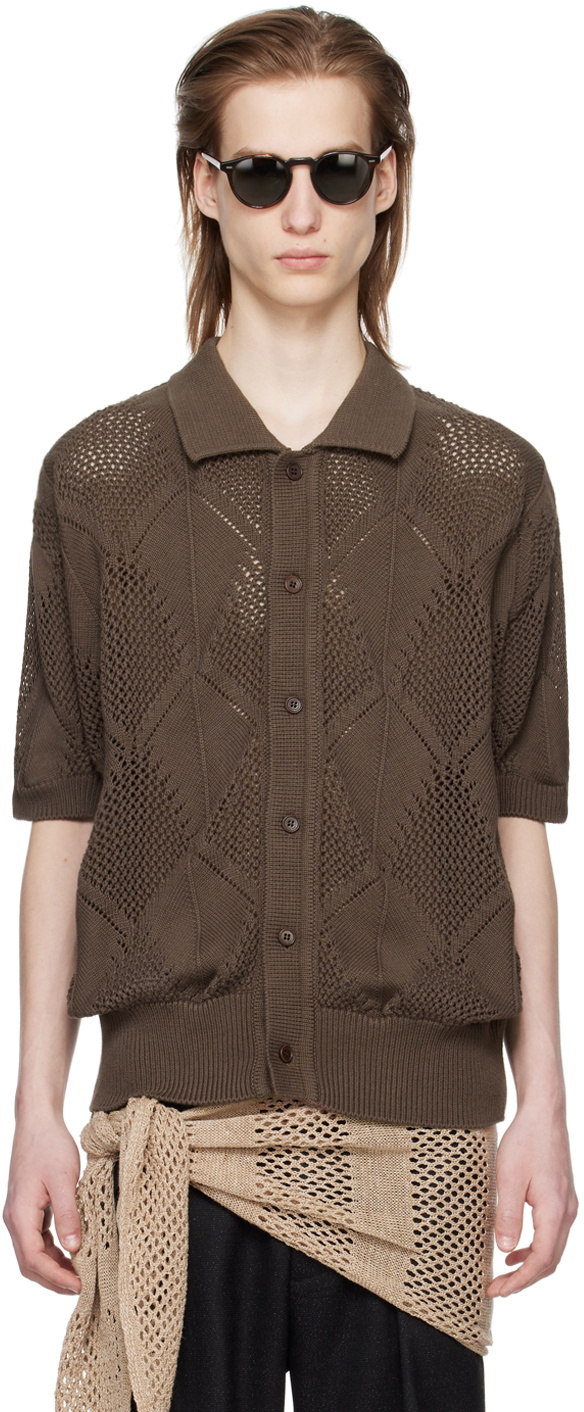 AFTER PRAY Brown Leaf Cardigan