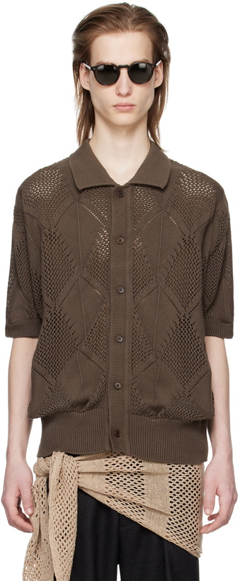 Photo: AFTER PRAY Brown Leaf Cardigan