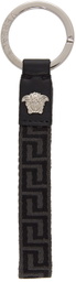 Versace Black & Grey Greca Keychain