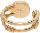 Versace Gold Medusa Safety Pin Ring
