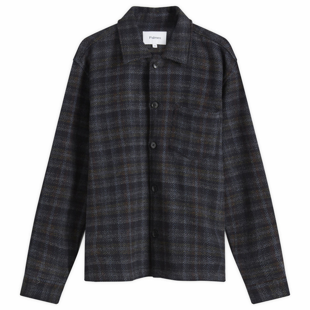 Palmes Men's Rocco Check Overshirt in Black