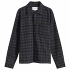 Palmes Men's Rocco Check Overshirt in Black