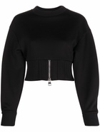 ALEXANDER MCQUEEN - Cotton Blend Cropped Sweatshirt
