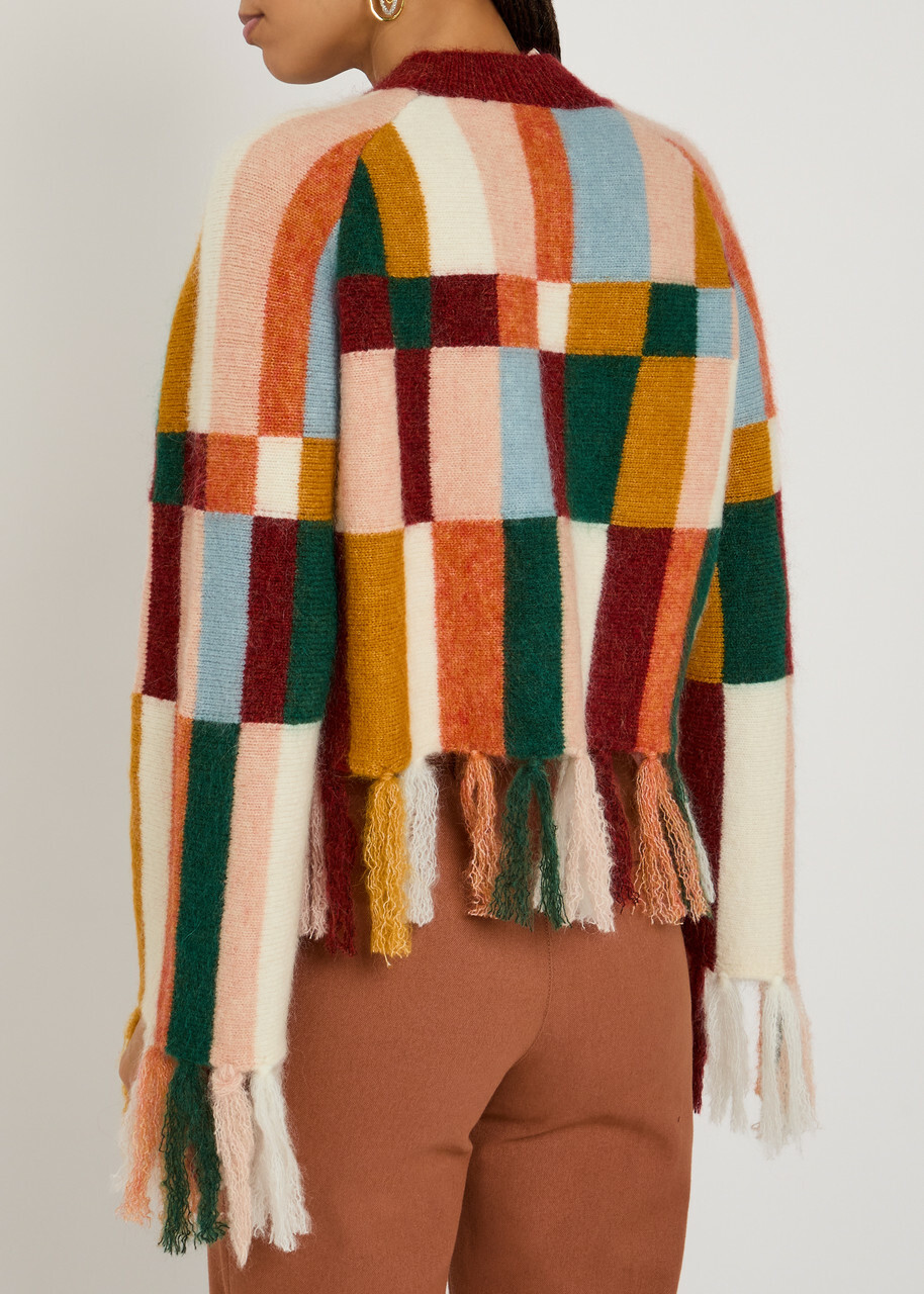 Alemais Marojerelle Checked Wool-blend Jumper Multicoloured