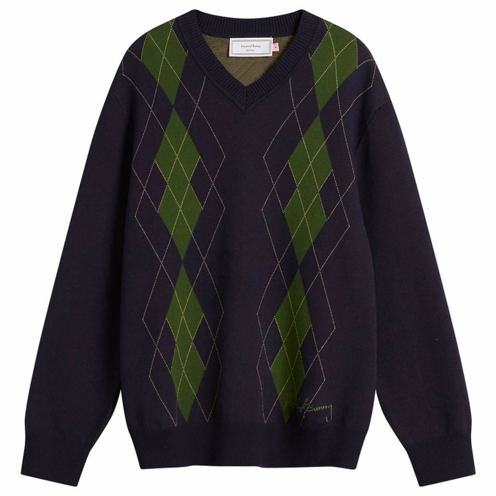 Photo: House Of Sunny Women's Argyle Jumper in Navy