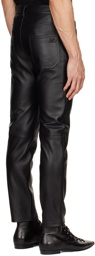 Courrèges Black Paneled Leather Pants
