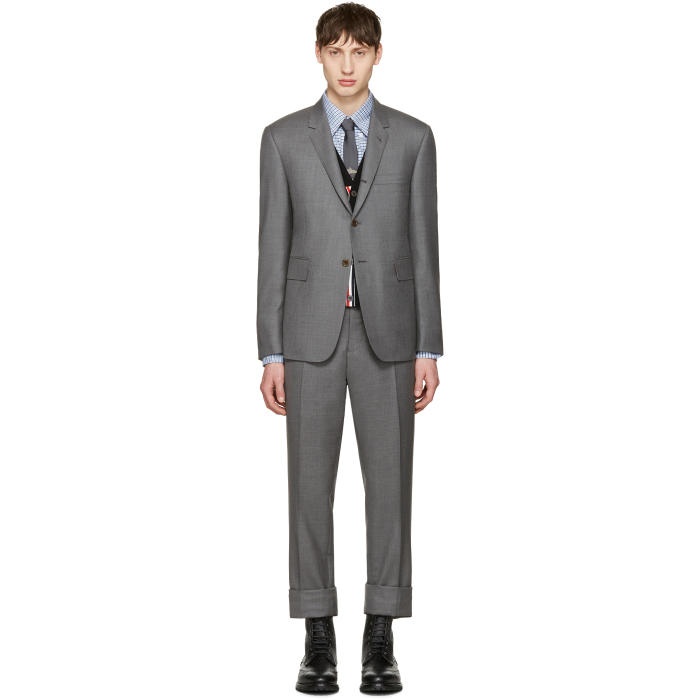 Thom Browne Grey Wool Classic Suit Thom Browne