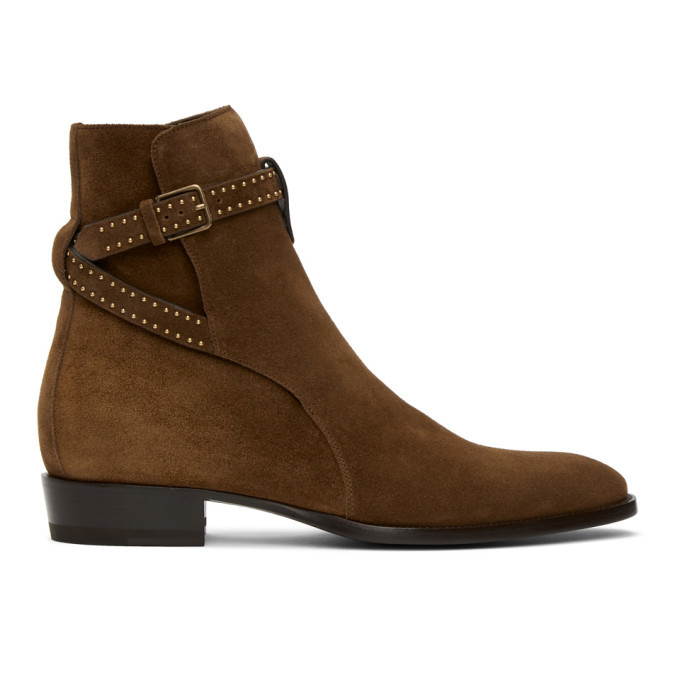 Saint laurent best sale suede jodhpur boots