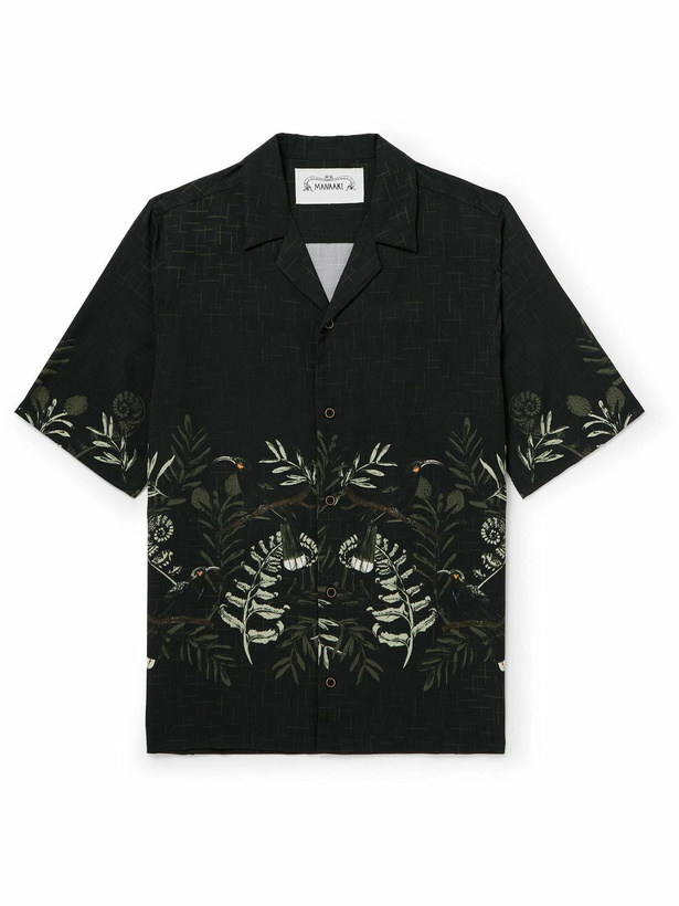 Photo: MANAAKI - Camp-Collar Printed Lyocell-Twill Shirt - Black