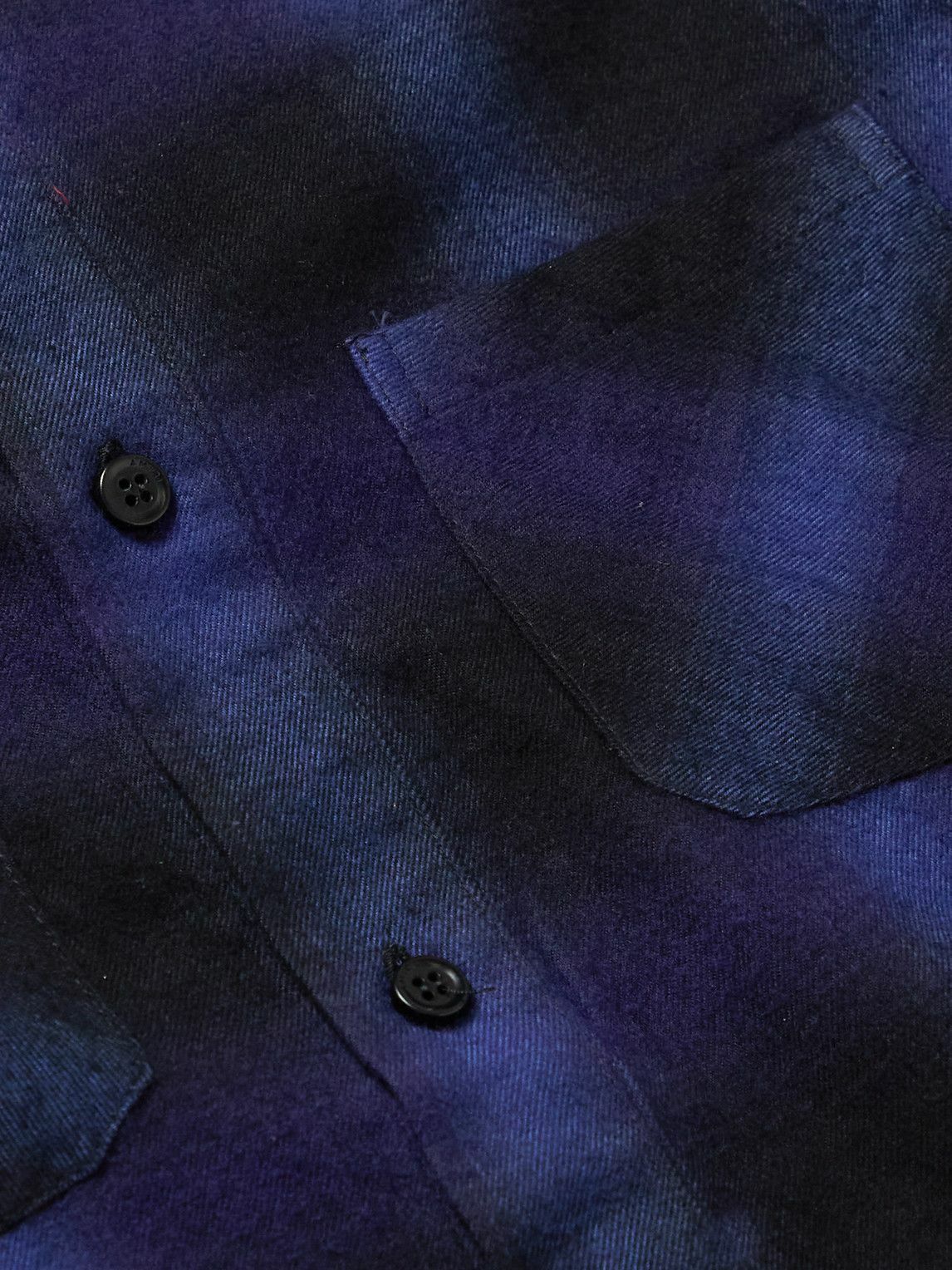 Chemise Amiri En Flanelle - Marron Dégradé Effet Vieilli Et Effiloché - Taille L - Manches Longues - Occasion Très Bon état