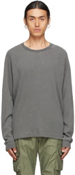 John Elliott Grey Folsom Thermal Long Sleeve T-Shirt