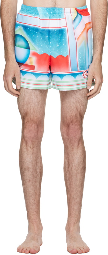 Photo: Casablanca Multicolor Galaxy Court Swim Shorts