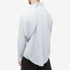 Homme Plissé Issey Miyake Men's Layered Pleated Long Sleeve Top in Water Grey