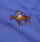 Ralph Lauren Purple Label - Slim-Fit Embroidered Mercerised Cotton-Piqué Polo Shirt - Blue