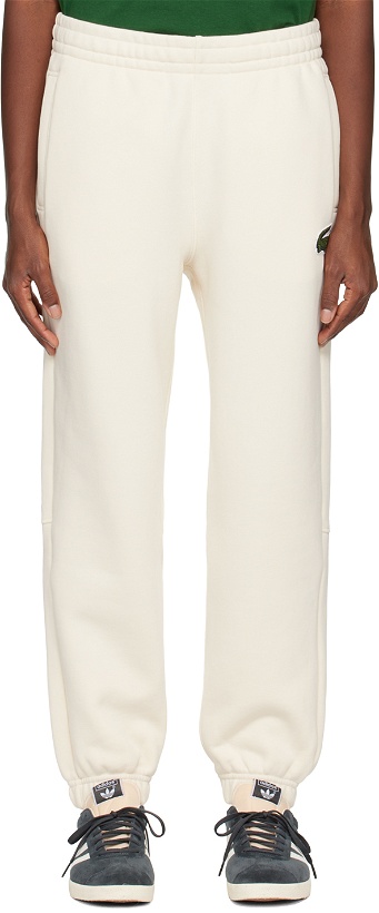 Photo: Lacoste White Embroidered Lounge Pants