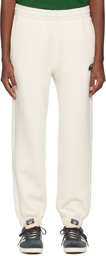 Lacoste White Embroidered Lounge Pants