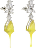 Ottolinger SSENSE Exclusive Silver & Yellow Flower Dip Earrings