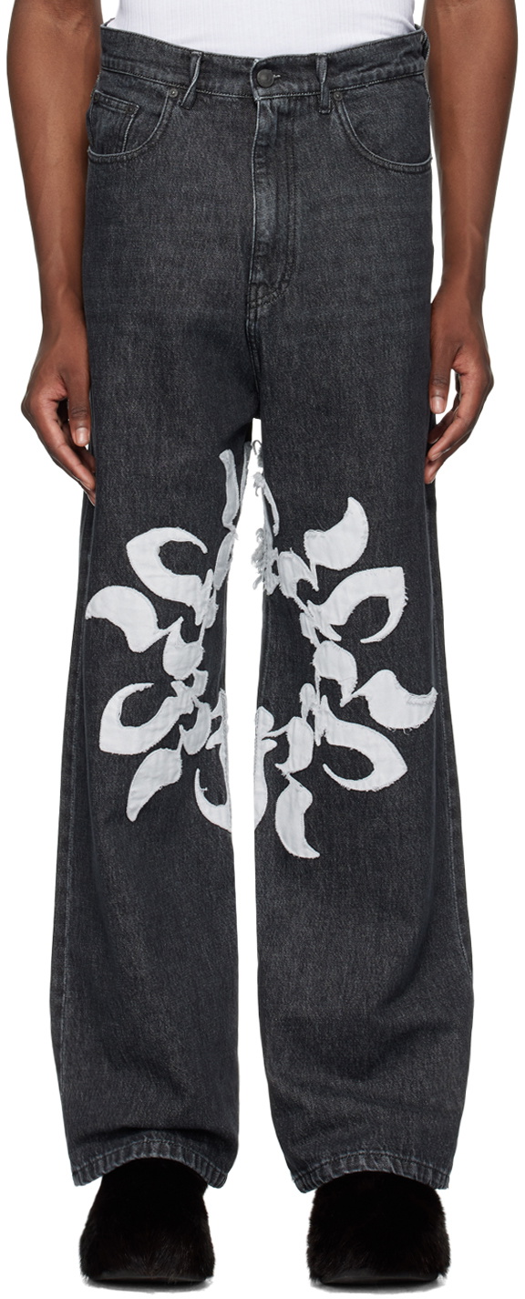 KUSIKOHC Black Patch Jeans