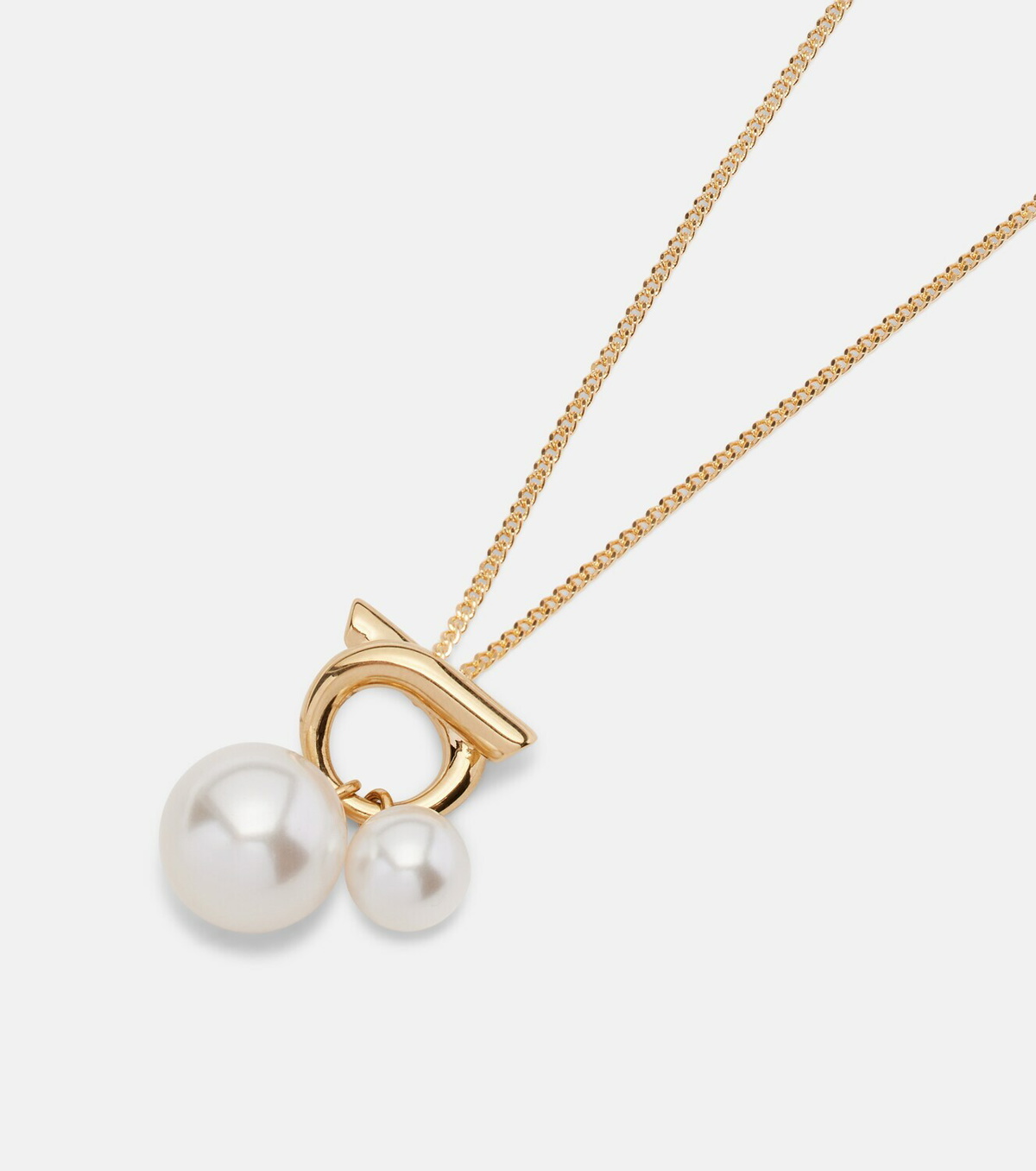 Ferragamo Faux pearl pendant necklace