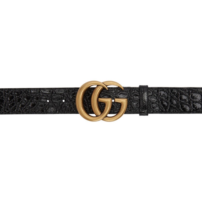 Photo: Gucci Black Croc GG Belt