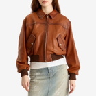 Acne Studios Women's Loroma Leather Bomber Jacket in Tobacco Brown